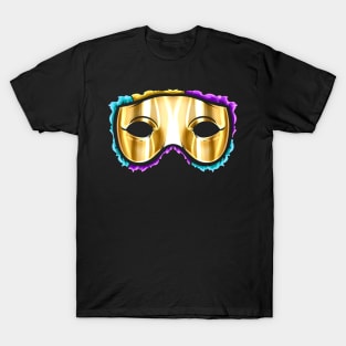 Yellow golden Mask For Mardi Gras T-Shirt